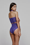 Conjunto Shavonne funky violet bandeau + braga alta - PITTSarda