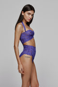 Conjunto Shavonne funky violet bandeau + braga alta - PITTSarda