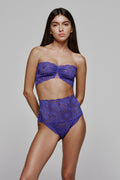 Conjunto Shavonne funky violet bandeau + braga alta - PITTSarda