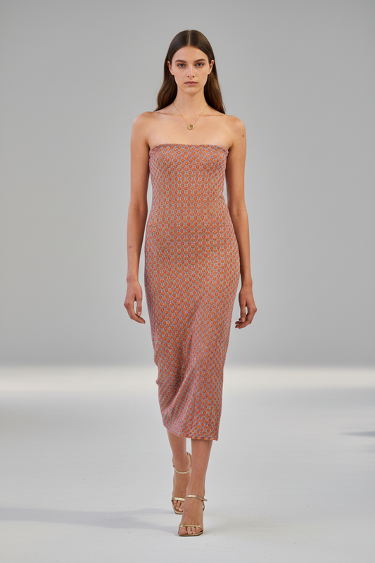 Vestido largo tricot lila