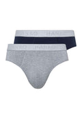 Pack 2 slip Cotton Essentials light melange/deep navy