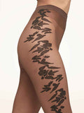 Panty Flower 20DEN fairly light/black