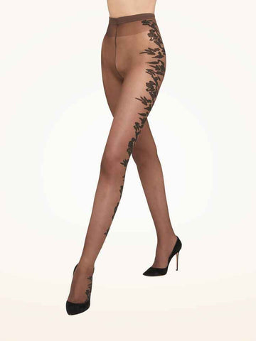 Panty Flower 20DEN fairly light/black