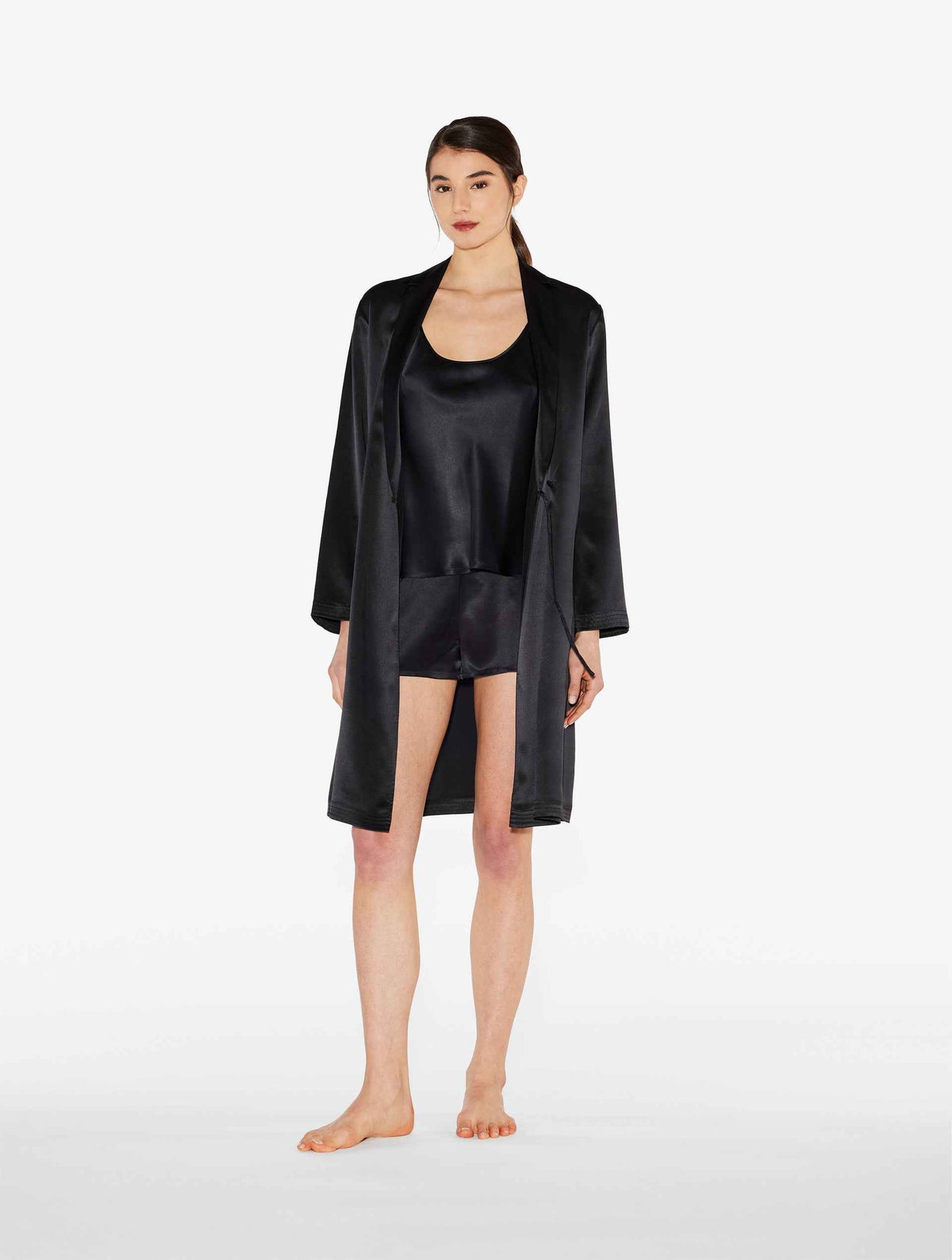 Pijama corto Silk negro