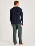 Pijama manga larga azul-verde relax imprint