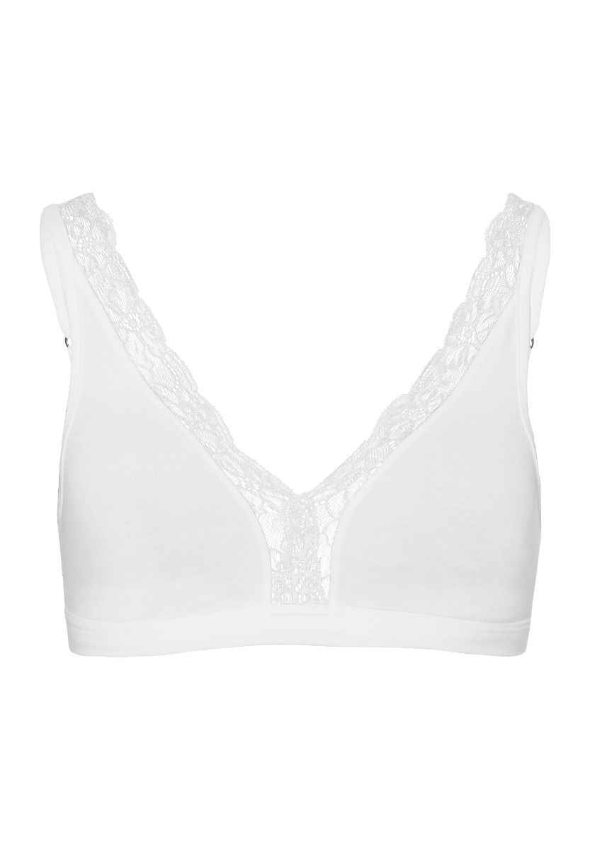 Sujetador copa suave Cotton Lace blanco