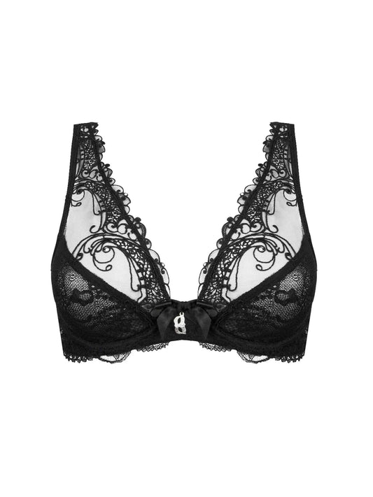 Sujetador glamour escote V Soir de Venise negro