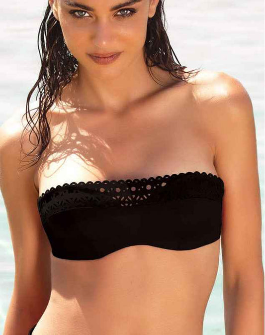 Top biquini bandó Ajourage Couture negro