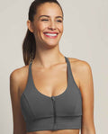 Top deportivo cremallera gris ceniza